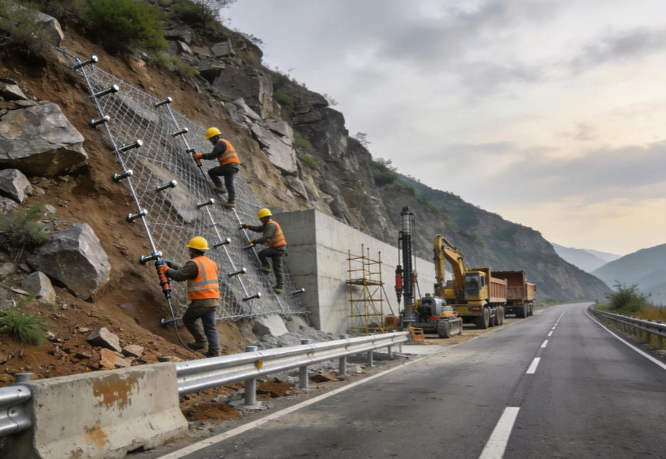 长安镇公路道路护坡